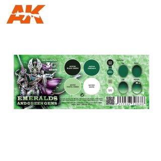Wargame Color Set: Emeralds and Green Gems
