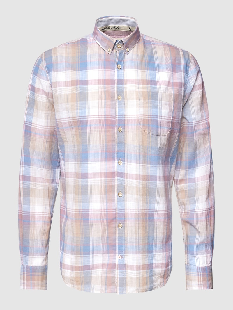 Business-Hemd mit Button-Down-Kragen in bleu