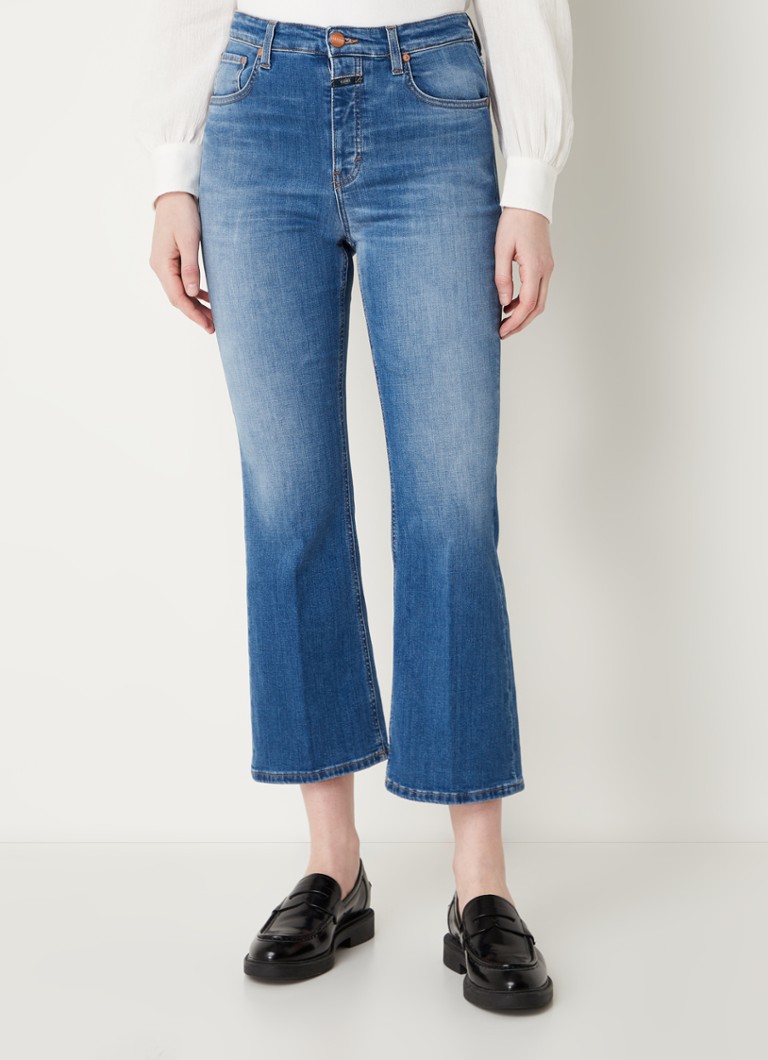 Pantaloni scurți din denim Hi-Sun cu talie înaltă și bandă evazată
