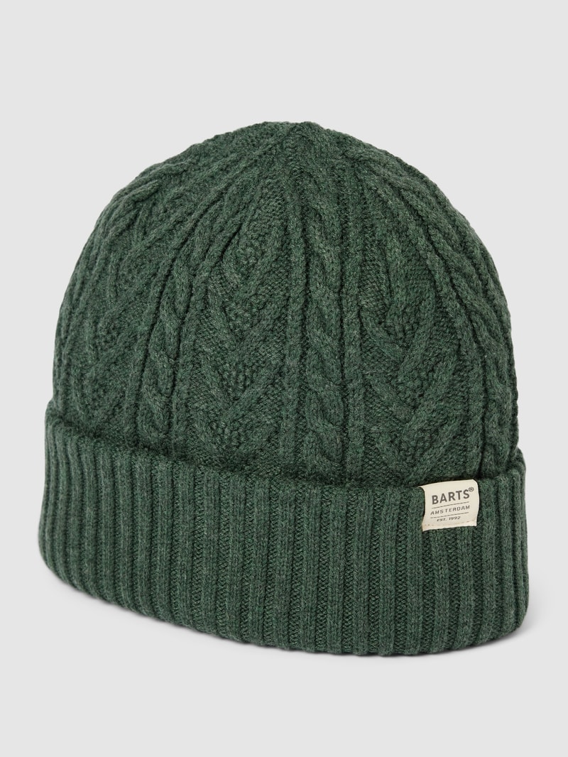 Beanie mit Label-Detail in olivgrün