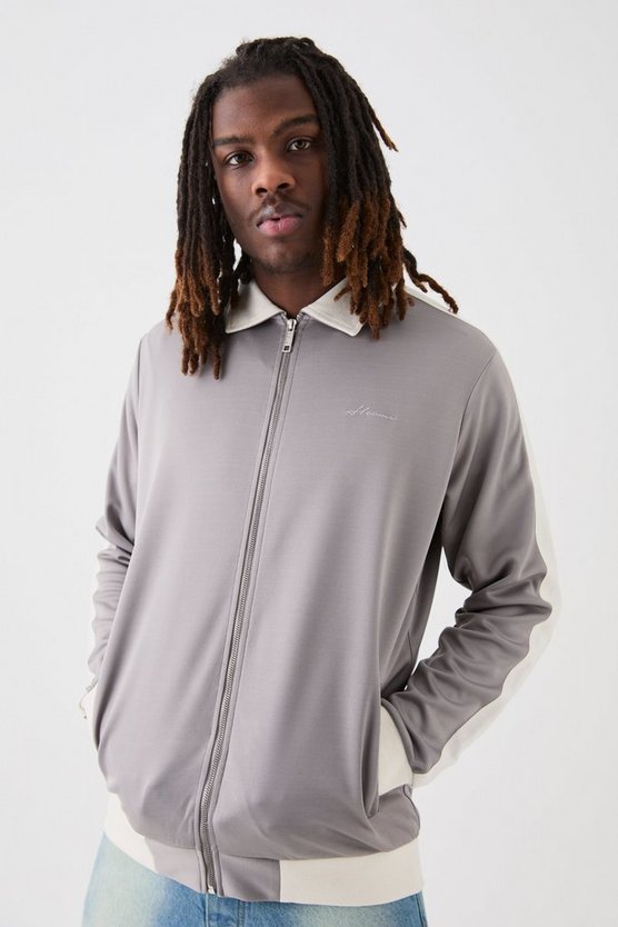 Trikot-Trainingsjacke mit Homme-Stickerei