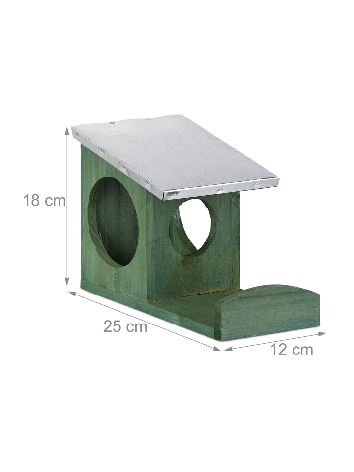relaxdays Eichhörnchen Futterhaus in Dunkelgrün günstig kaufen onesize