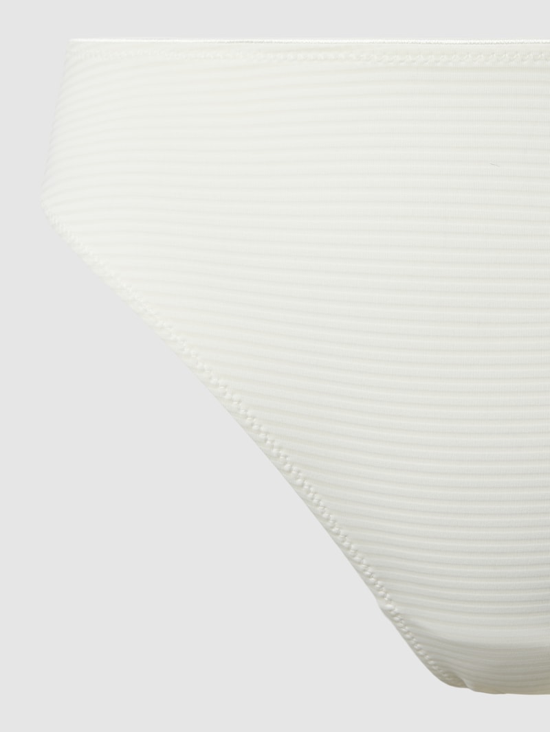 Slip in semitransparentem Look mit Streifenmuster in weiß