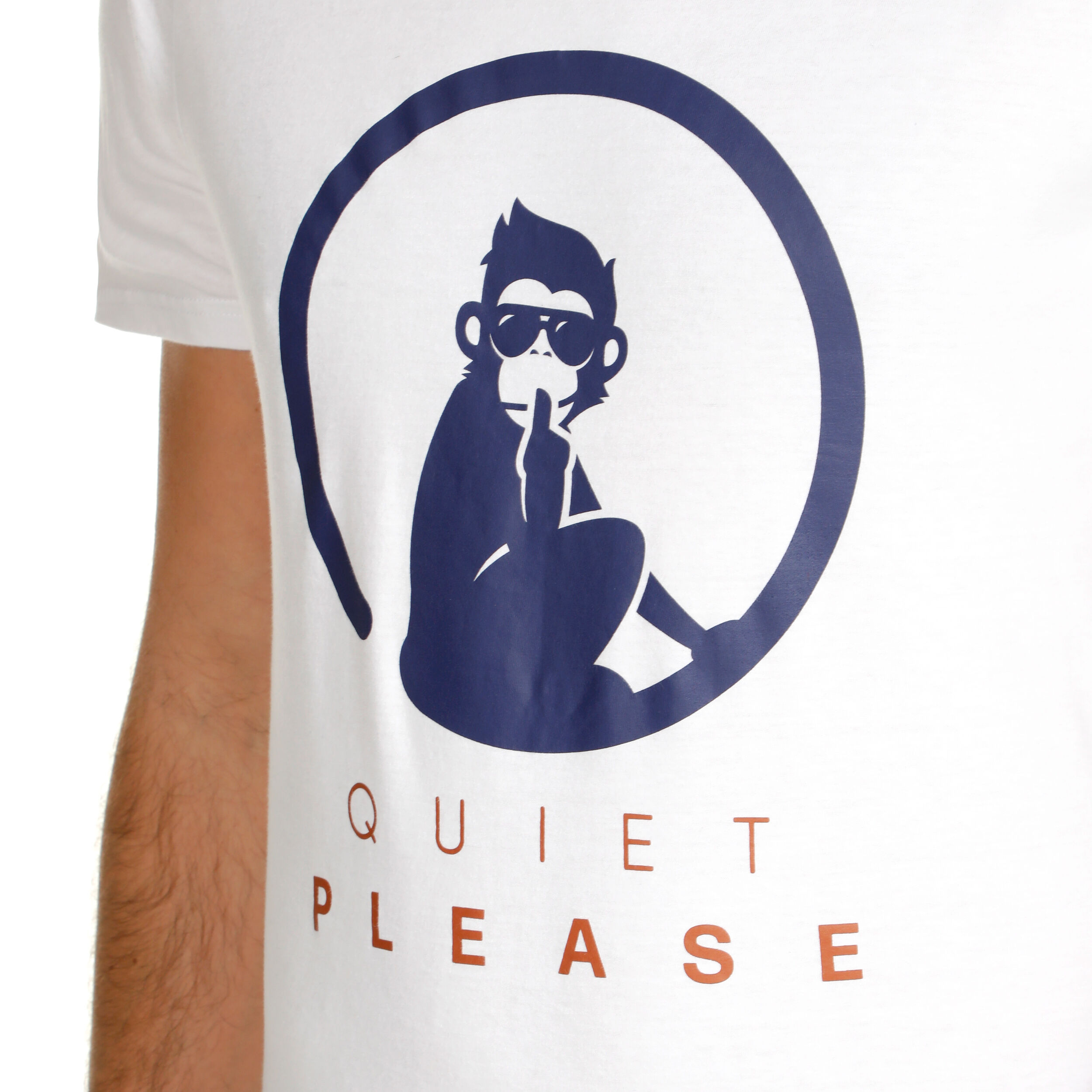Retro Logo T-Shirt Herren - Weiß, Dunkelblau