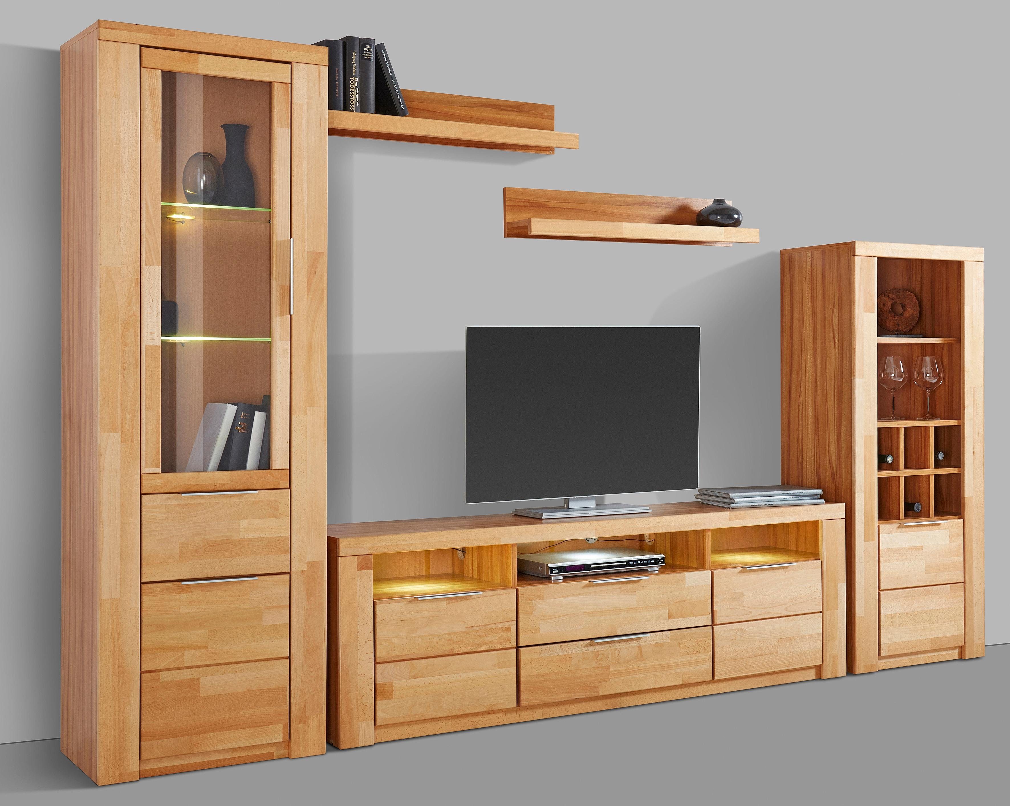 Woltra Wohnwand Zara, (Set, 5-St), teilmassives Holz