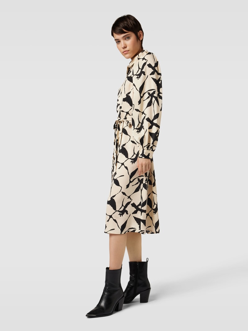 Hemdblusenkleid mit Allover-Print Modell 'ASTRID' in black