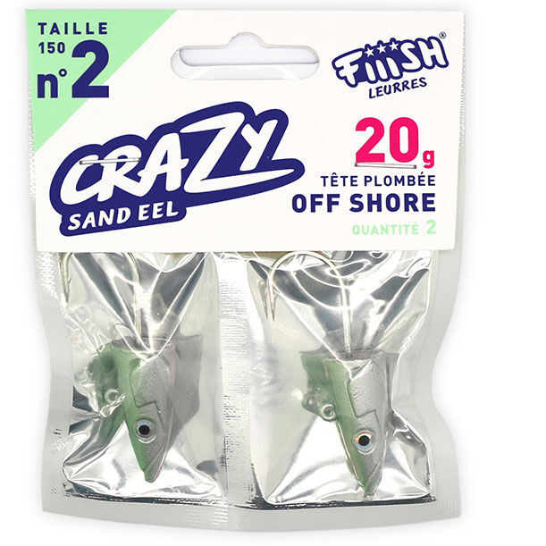 Tete plombee fiiish crazy sand eel 150 off shore 20g (x2)
