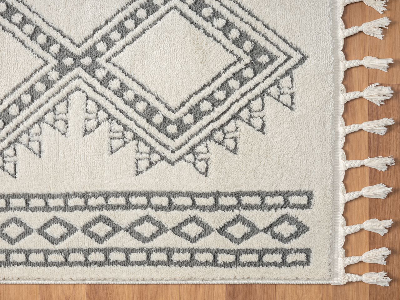 MyFlair Teppich Moroccan Calm, 100 cm x 200 cm, Farbe weiß, rechteckig, Florhöhe 19mm