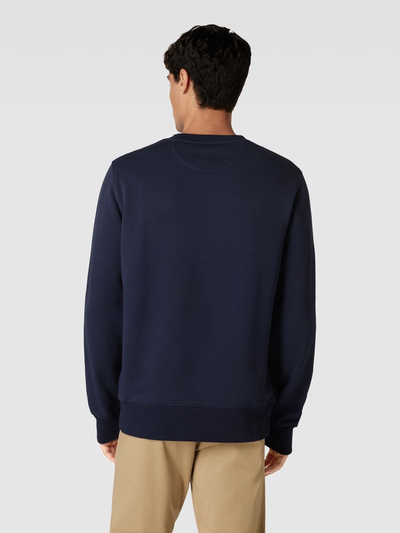 Regular Fit Sweatshirt mit Label-Stitching Modell 'SHIELD' in marineblau