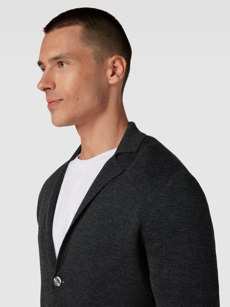 Cardigan mit Knopfleiste in anthrazit meliert