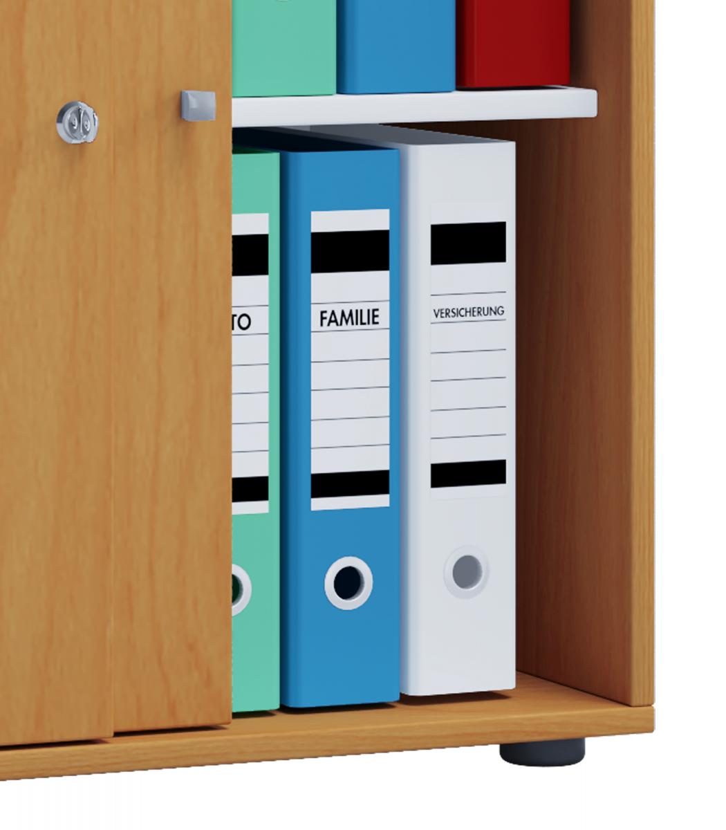 VCM Büroschrank Lona L mit Schiebetüren Buche