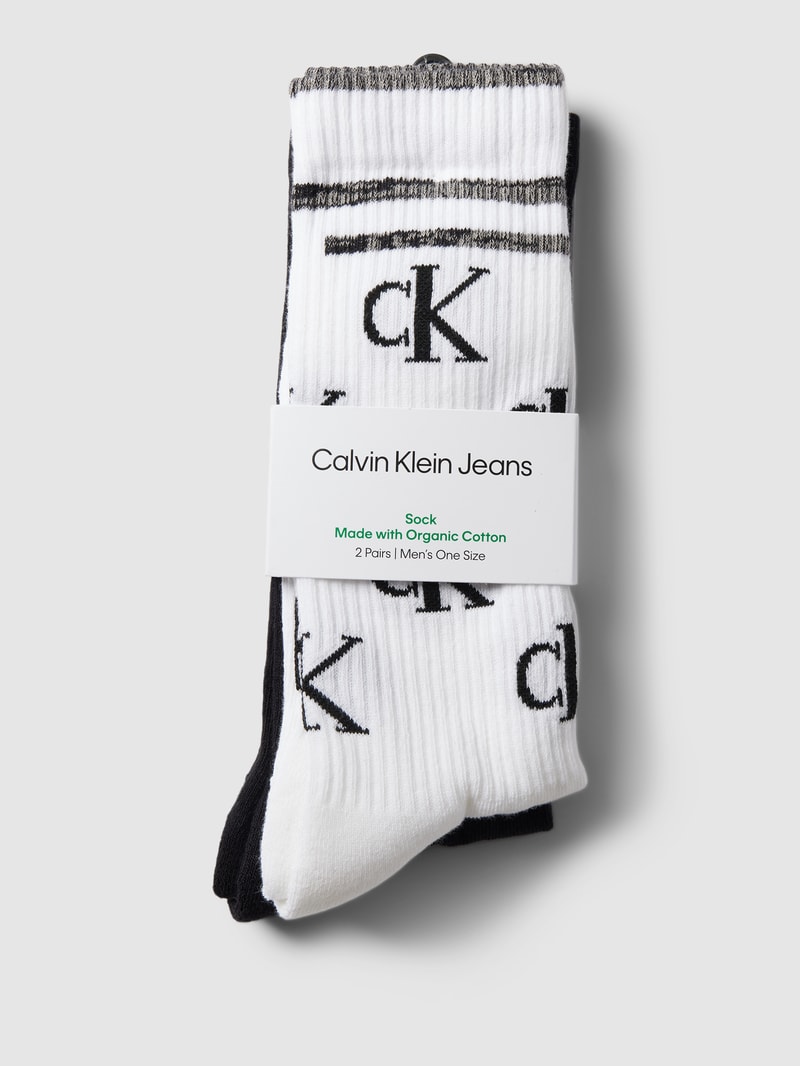 Socken mit Label-Details im 2er-Pack in schwarz