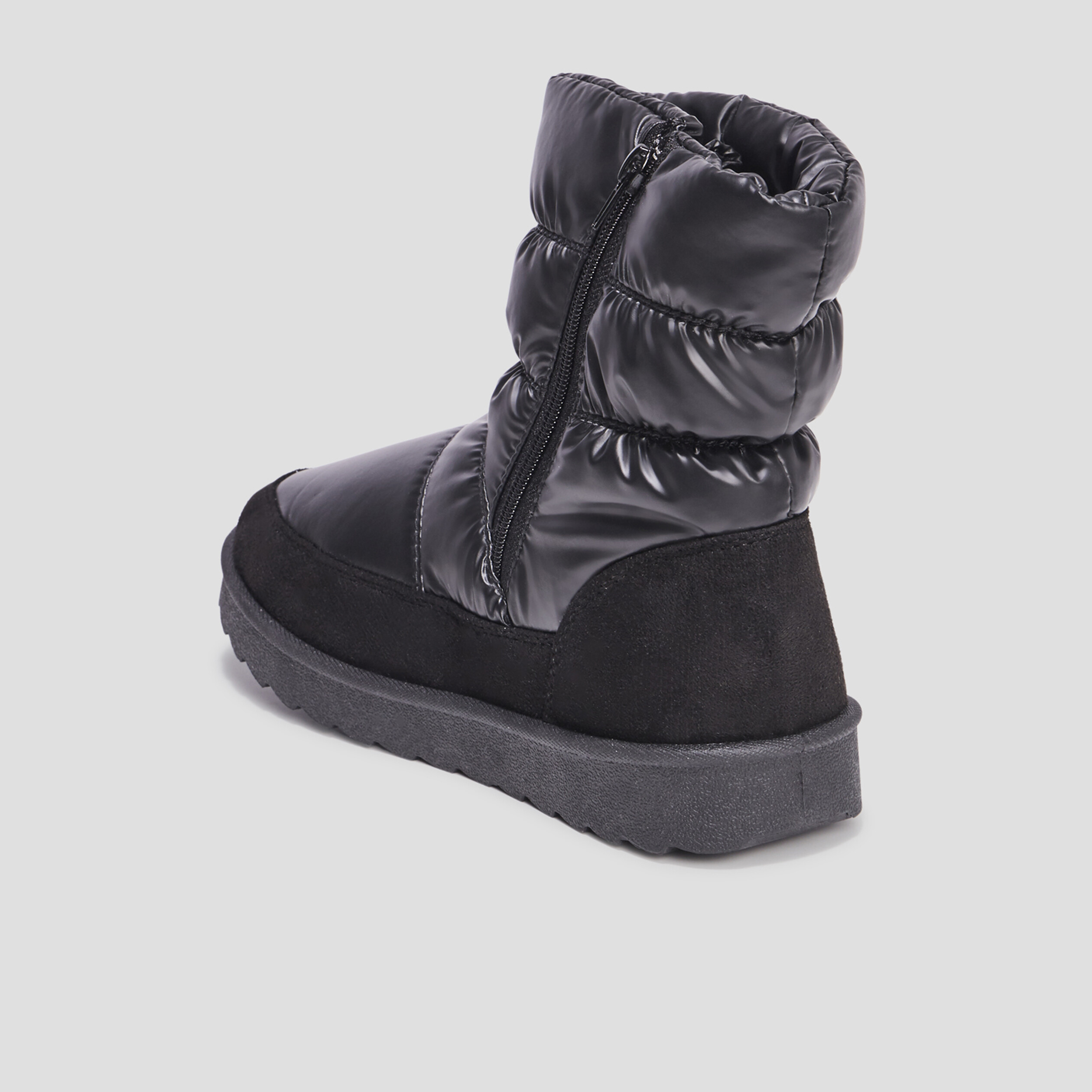 Bottines matelassées doublées noir femme | La Halle