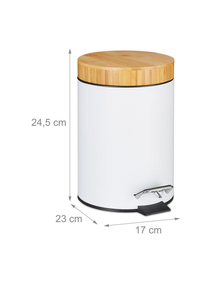 relaxdays Badmülleiner in Weiß - 3 l günstig kaufen onesize