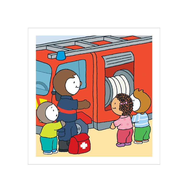 Livre Tchoupi visite la caserne des pompiers - Nathan Jeunesse