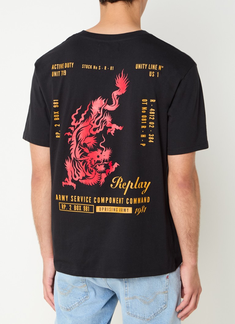 Tricou Replay Dragon cu imprimeu față-verso