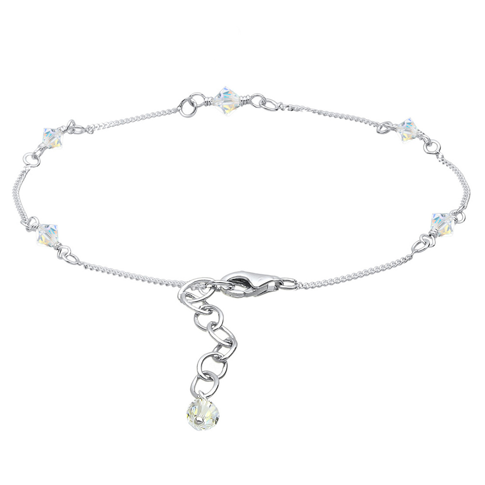 Elli Elli Bracelet de Cheville Cristal 925 Argent Bijoux