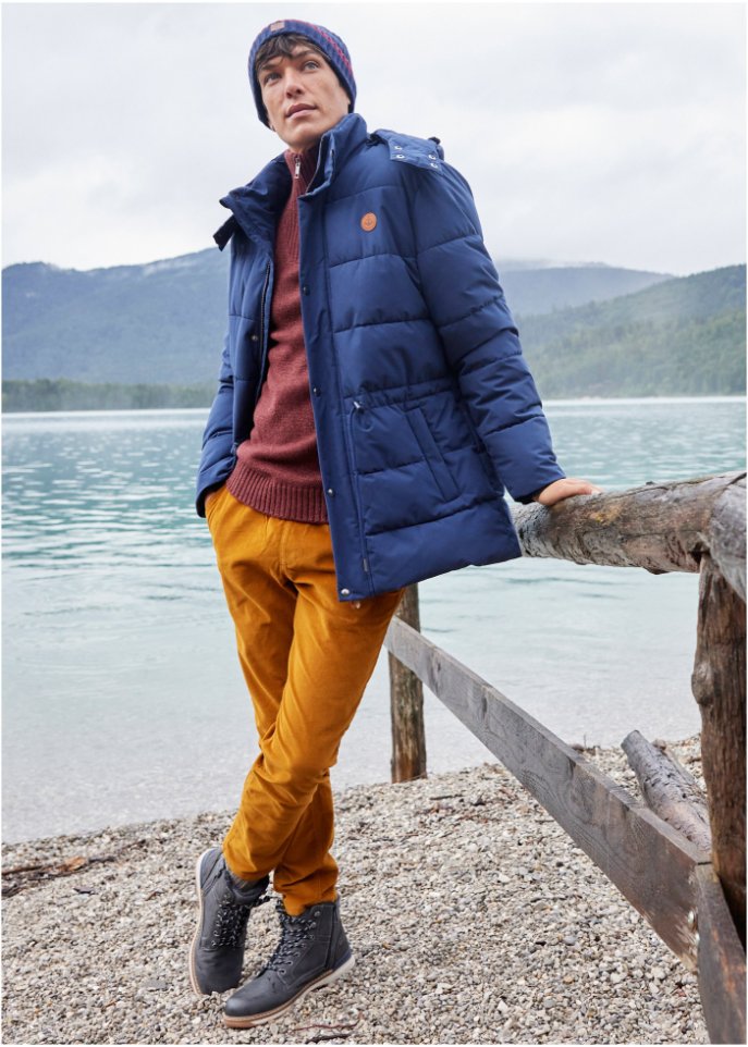 Steppjacke mit abnehmbarer Kapuze und Tunnelzug aus recyceltem Polyester