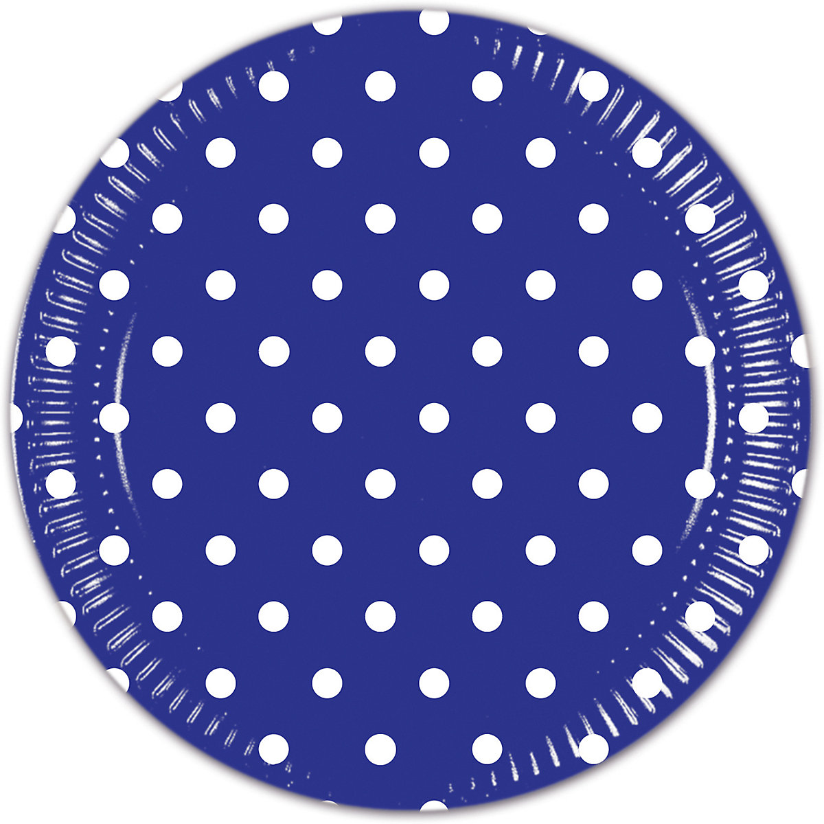Papp-Partyteller Blue Royal Dots, Ø 23 cm, 8 Stück