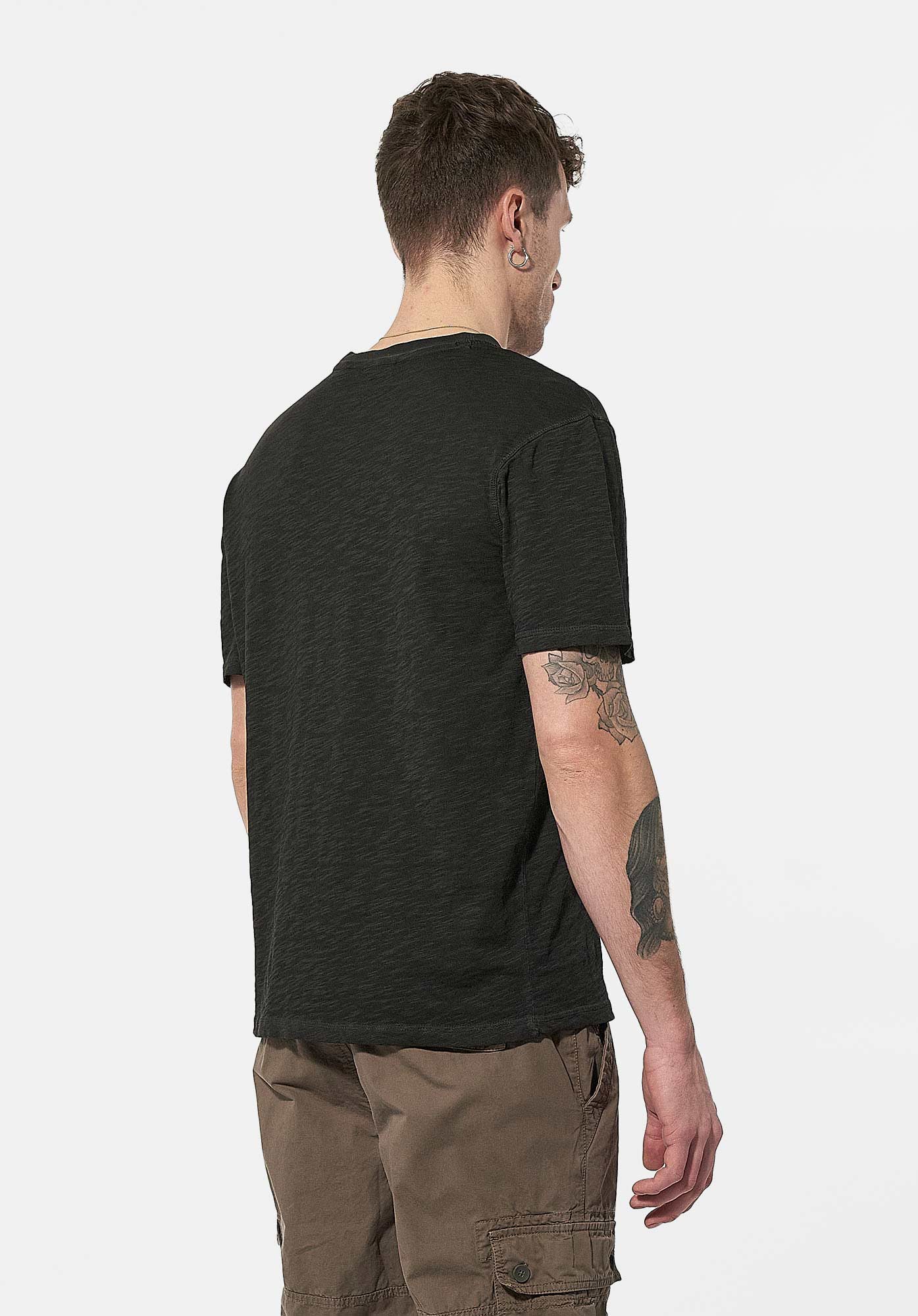 MIKEL  T-shirt noir chiné Homme en 100% coton