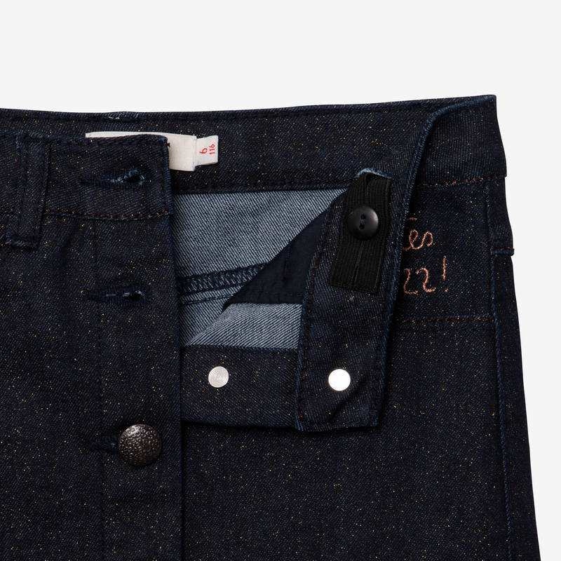 Jupe fille denim pailleté or Catimini