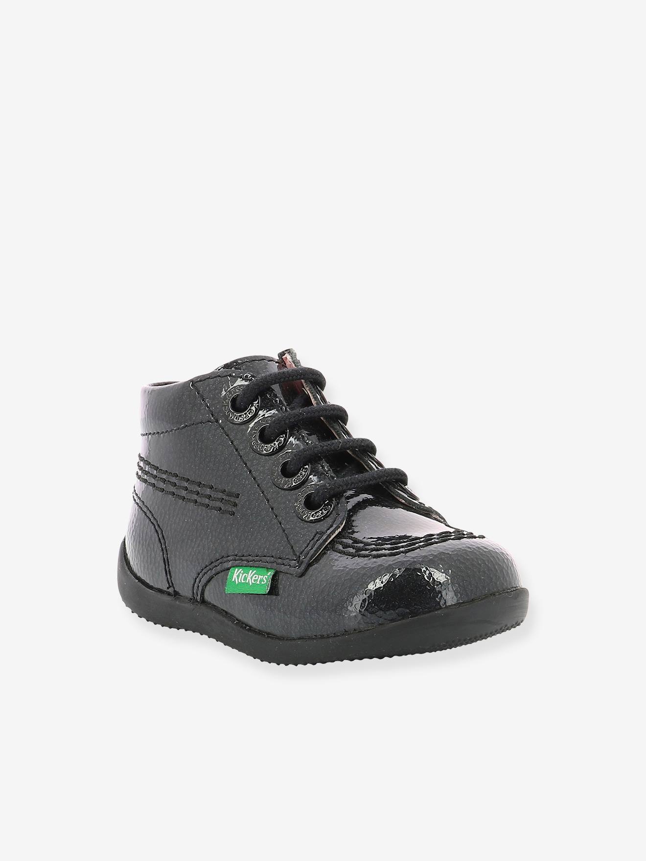 Bottillons cuir bébé fille Billista Zip KICKERS® noir vernis