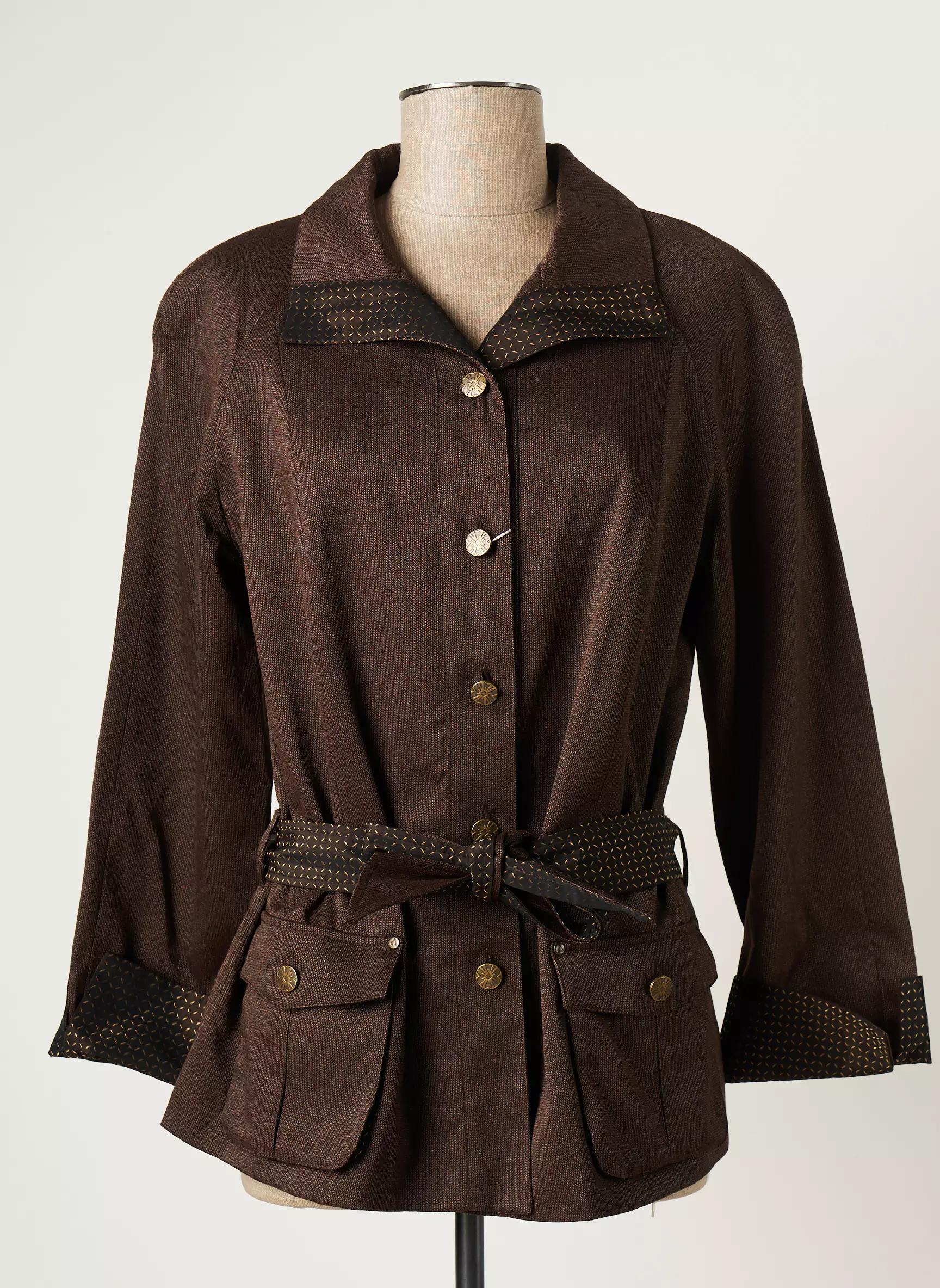 Atian Vestecasual Femme couleur marron