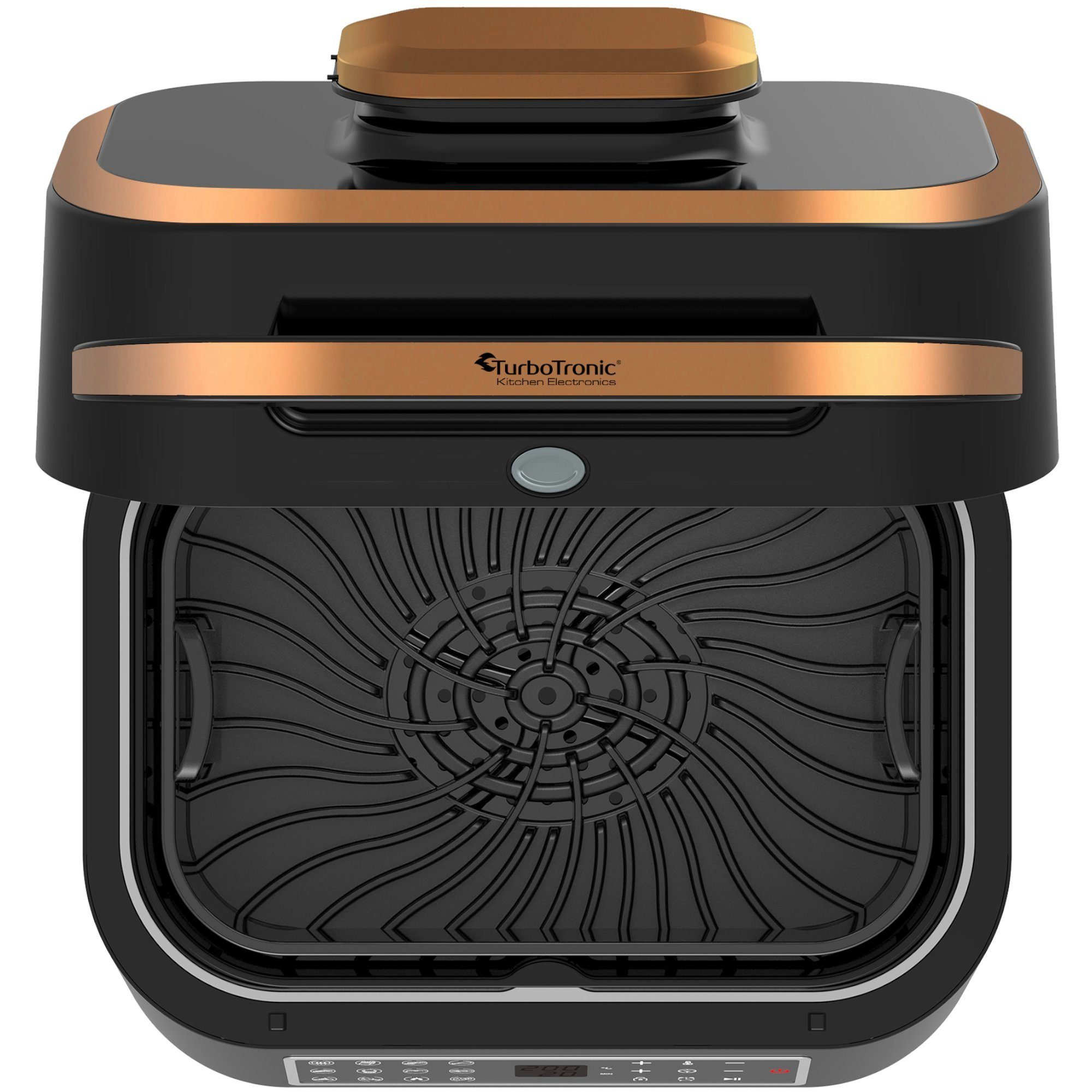 TurboTronic by Z-Line Heißluftfritteuse bis 260°C Food Grill mit digitalem Temperaturfühler 6,5 L Volumen, 1800 W, Tischgrill mit Crisper Plate Steakgrill