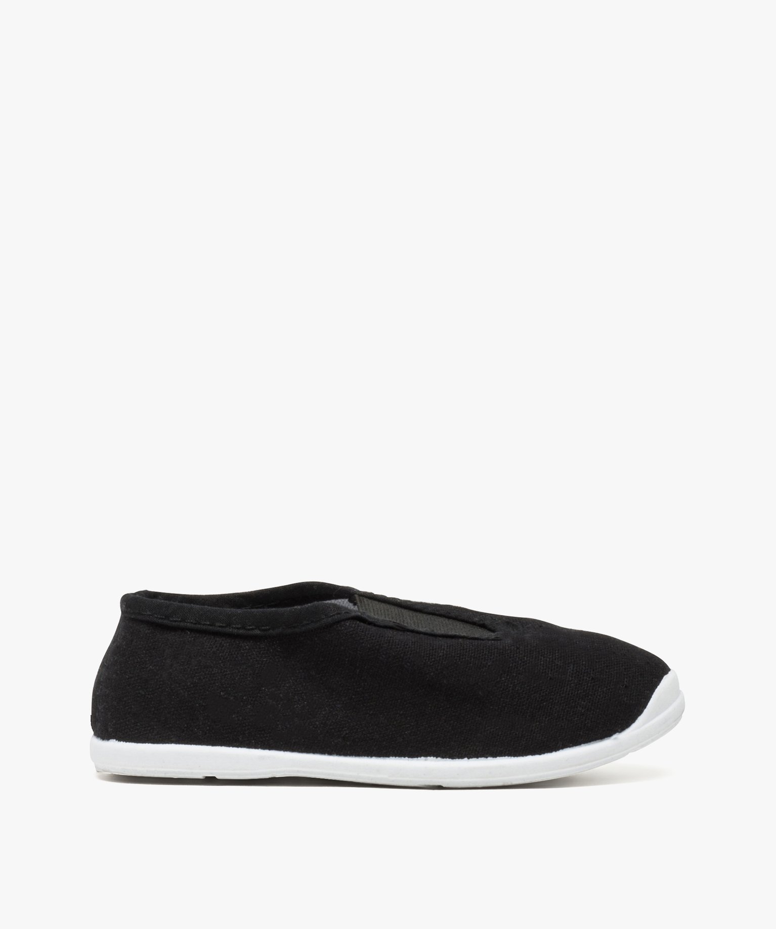 Chaussons rythmiques en toile unis avec élastique noir | GEMO