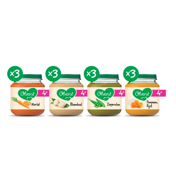 Olvarit 4 M Vegetable Variety Menu 12 x 125g