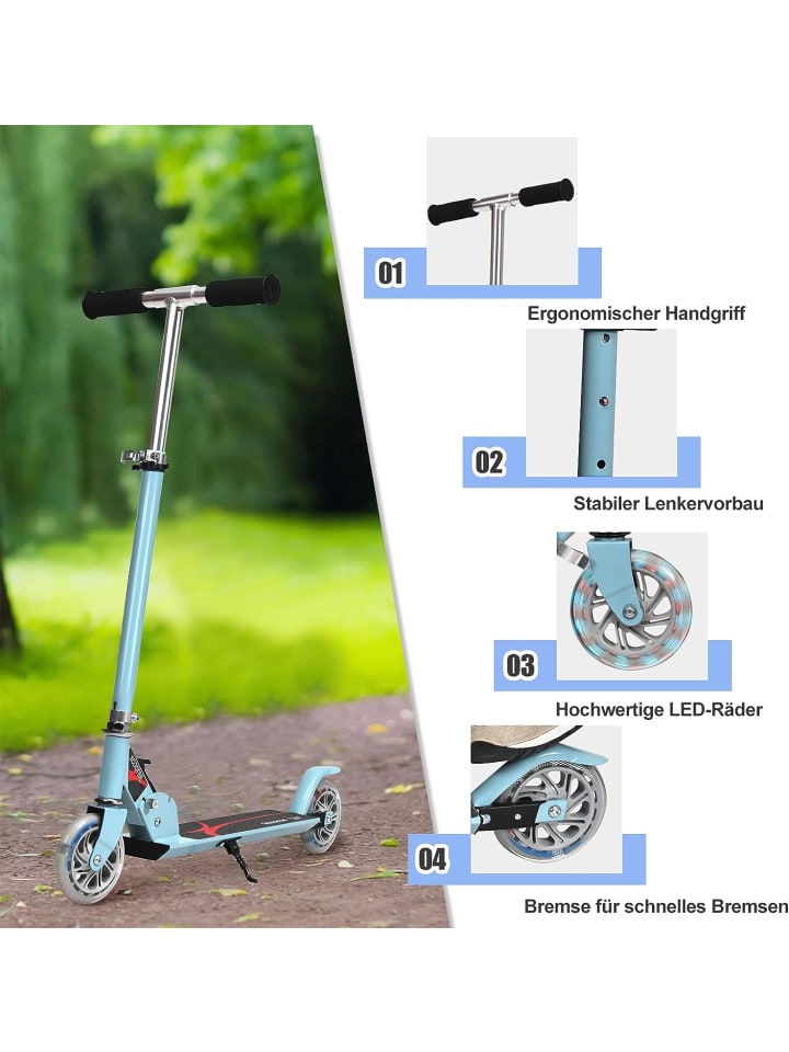 COSTWAY Kinderroller ab 4 Jahre in Hellblau günstig kaufen 70 cm