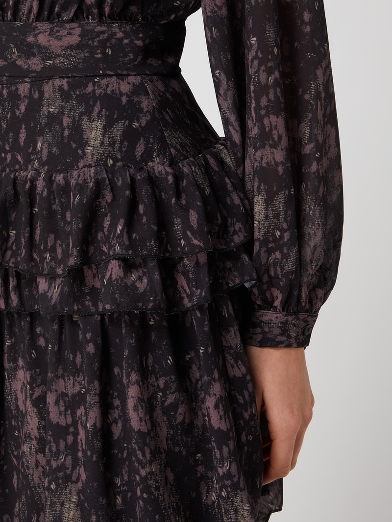 Minirock aus Chiffon Modell 'Neea' in bordeaux rot