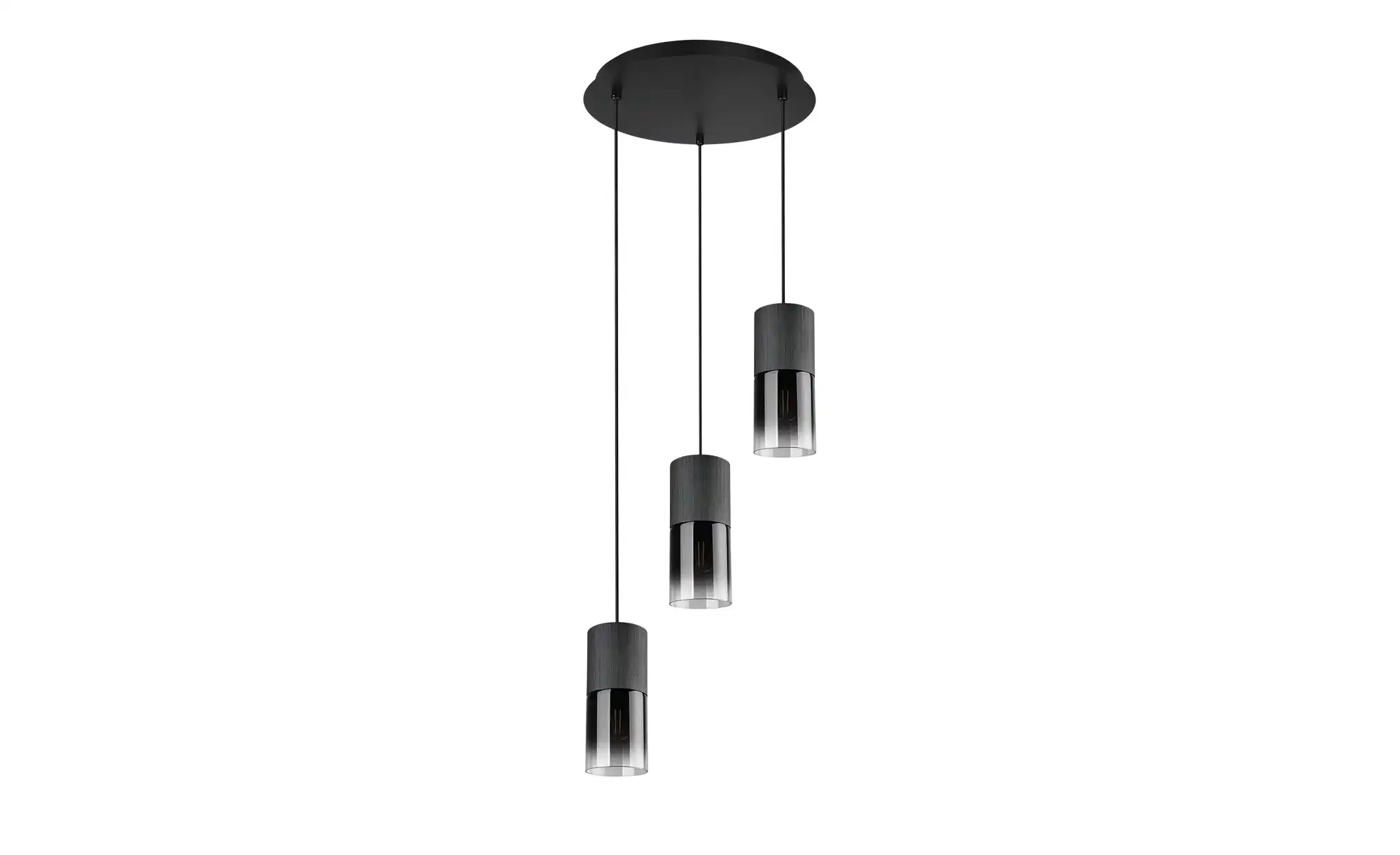 Trio Pendelleuchte, 3-flammig, Rauchglas schwarz