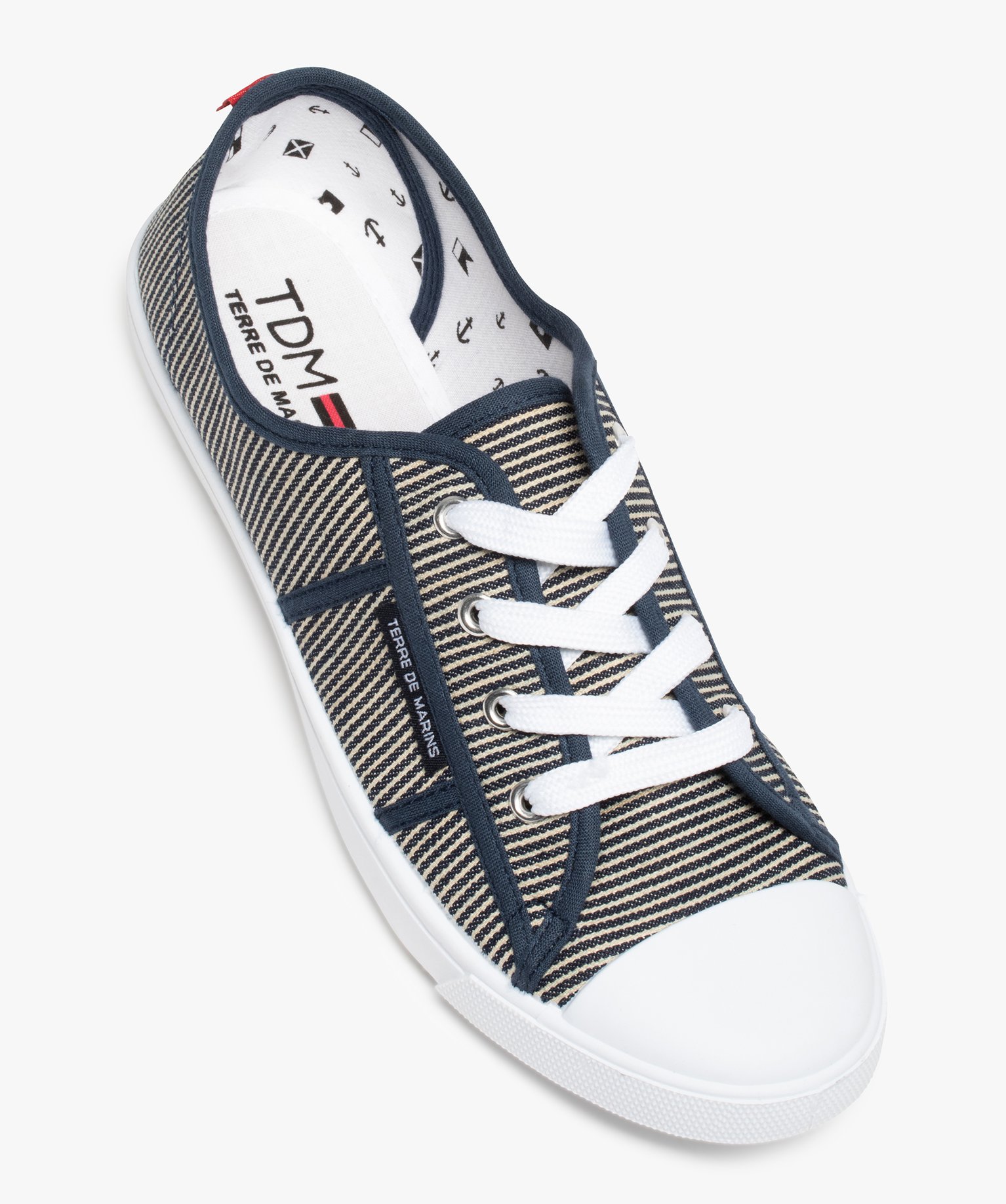 Baskets femme en toile à bout renforcé – Terre de Marins marine | GEMO