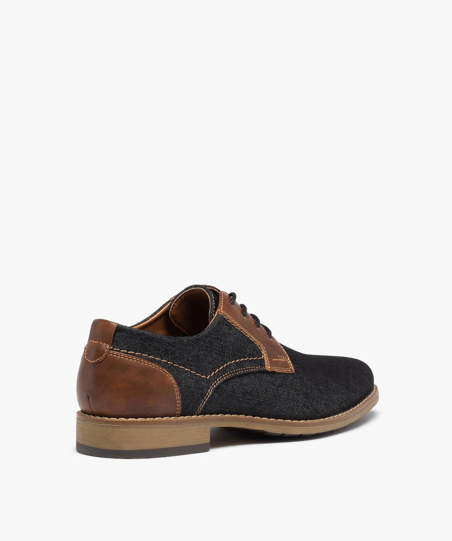 Derbies homme bicolores en denim noir | GEMO