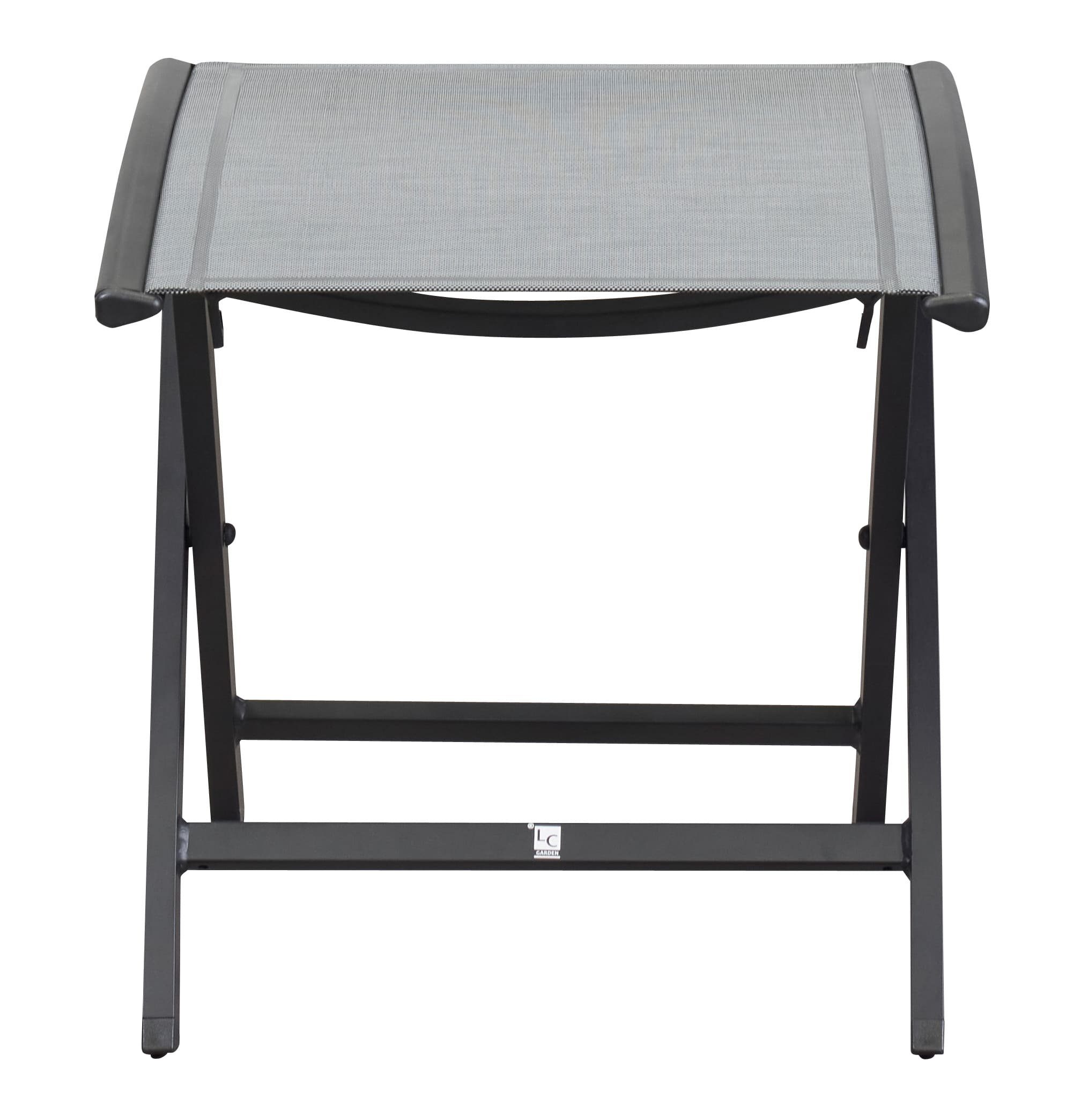 LC Garden Gartenlounge-Hocker LC Garden Unicamo Hocker Textilen matt schwarz/silber Fußbank