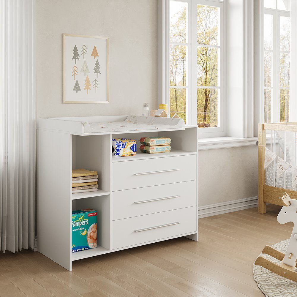 Livinity Wickelkommode Kinderzimmerschrank PAULA Weiß