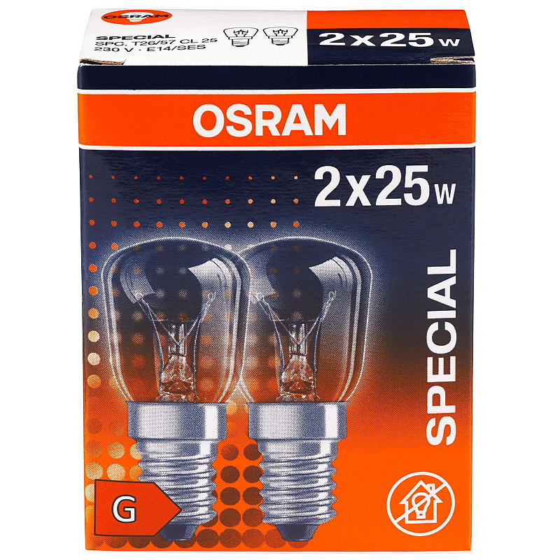 Osram Glødelampe mini 2-pk, 25 W E14 Osram