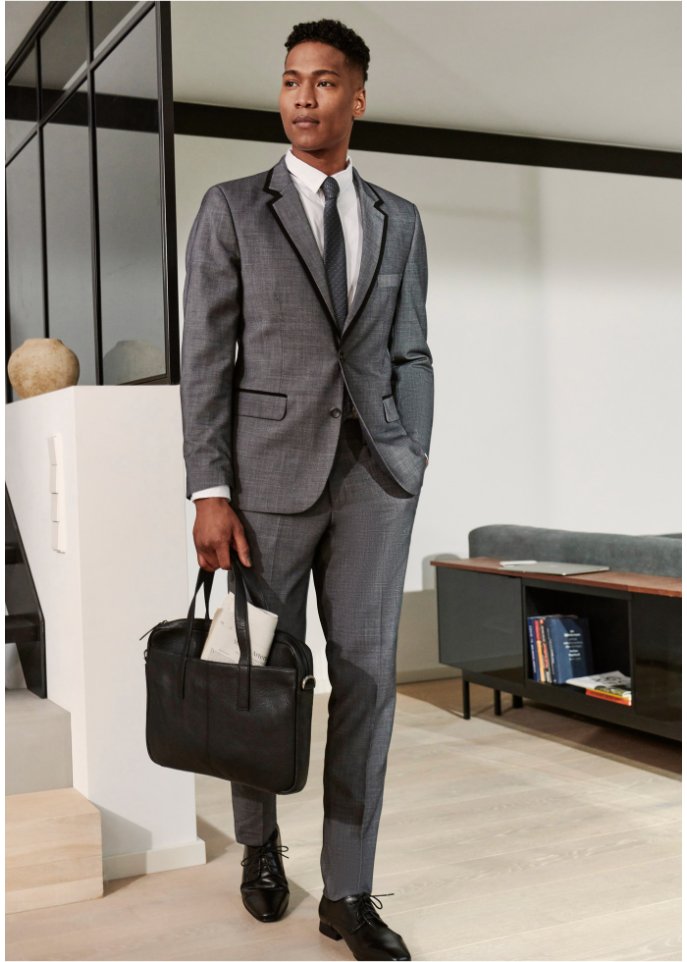 Anzug (3-tlg.Set): Sakko, Hose, Krawatte Slim Fit
