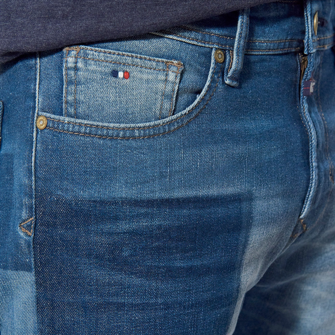 JOSH   Jean slim patchwork Homme