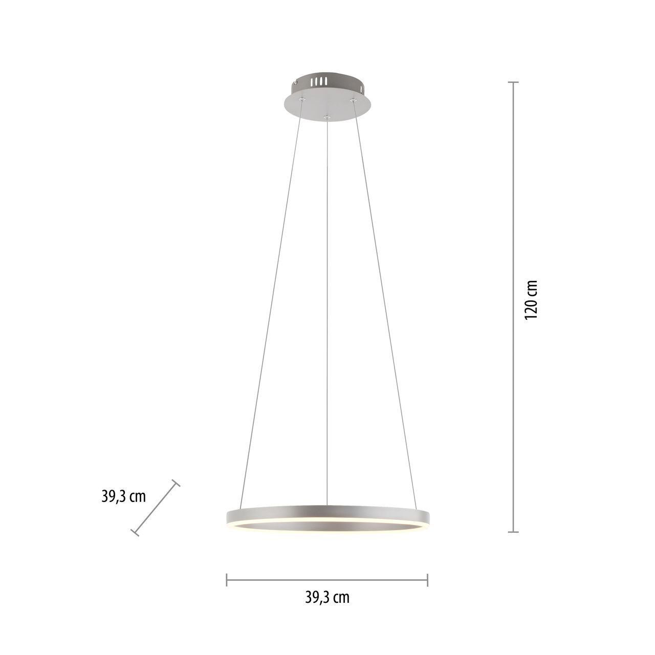 JUST LIGHT LeuchtenDirekt LED Pendelleuchte RITUS, rund, 3-Stufen-Dimmer, 3000Kelvin Ø39,3cm, Innenleuchte, IP20