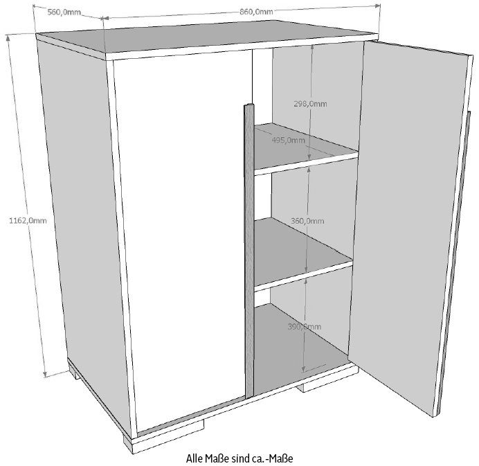 Vipack Kinderkleiderschrank London Wäscheschrank, mit Melamin-Oberfläche und Soft-Close