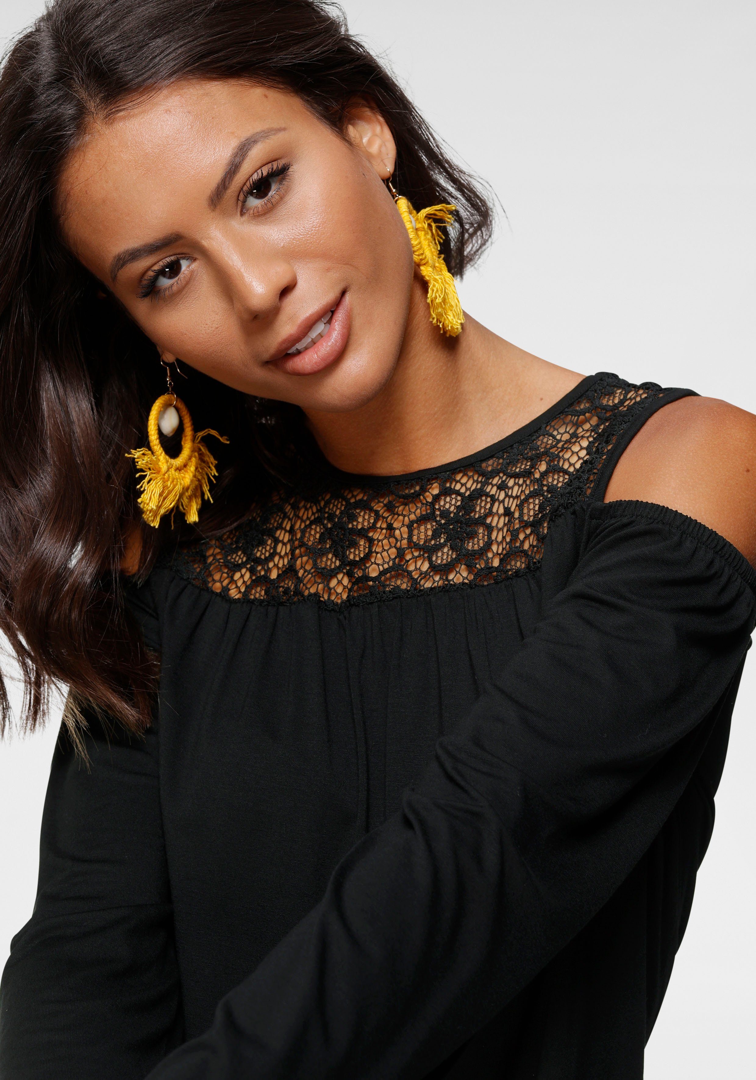 Laura Scott Langarmshirt mit Spitze