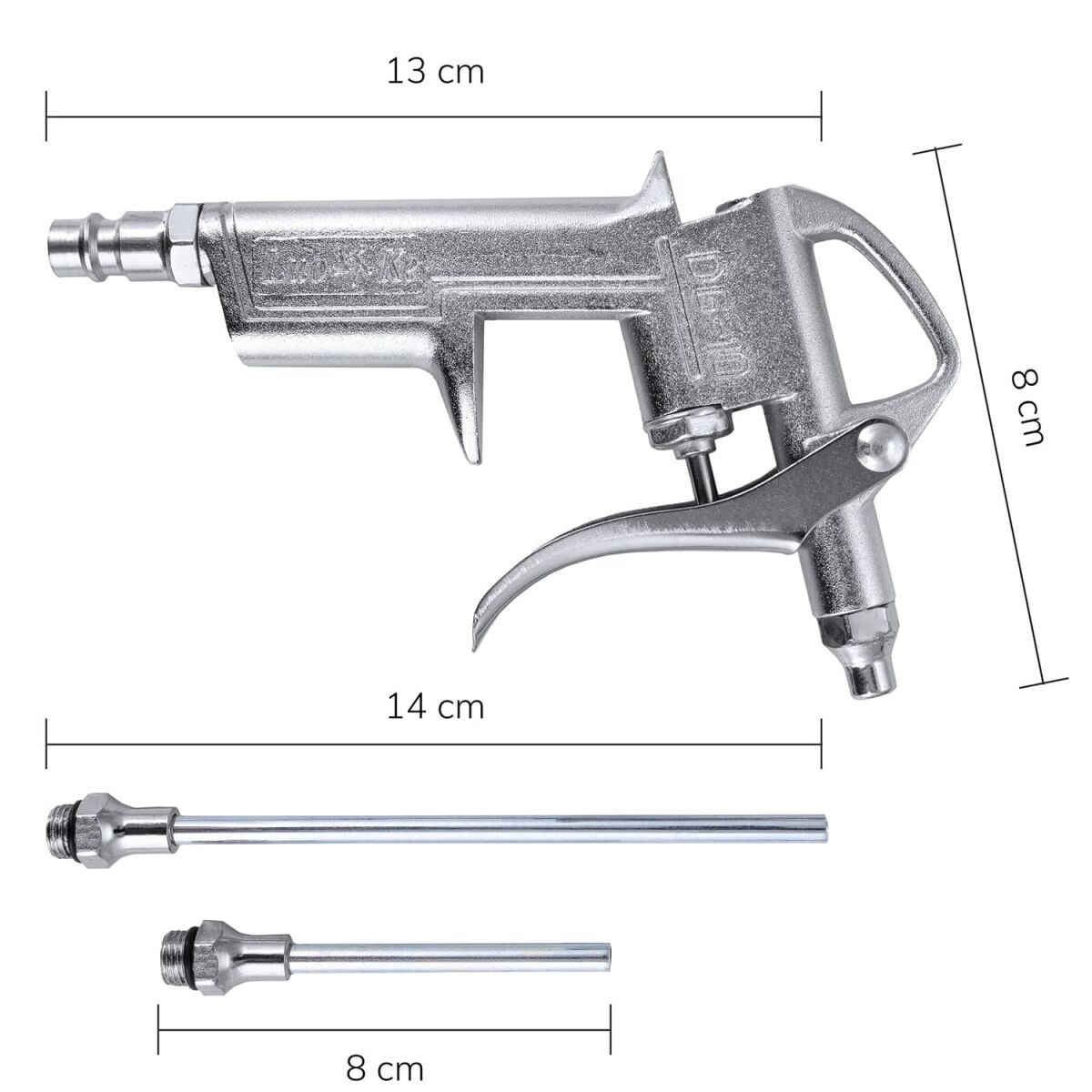 BenBow Classic 041 Druckluft Ausblaspistole mit 2 extra Düsen