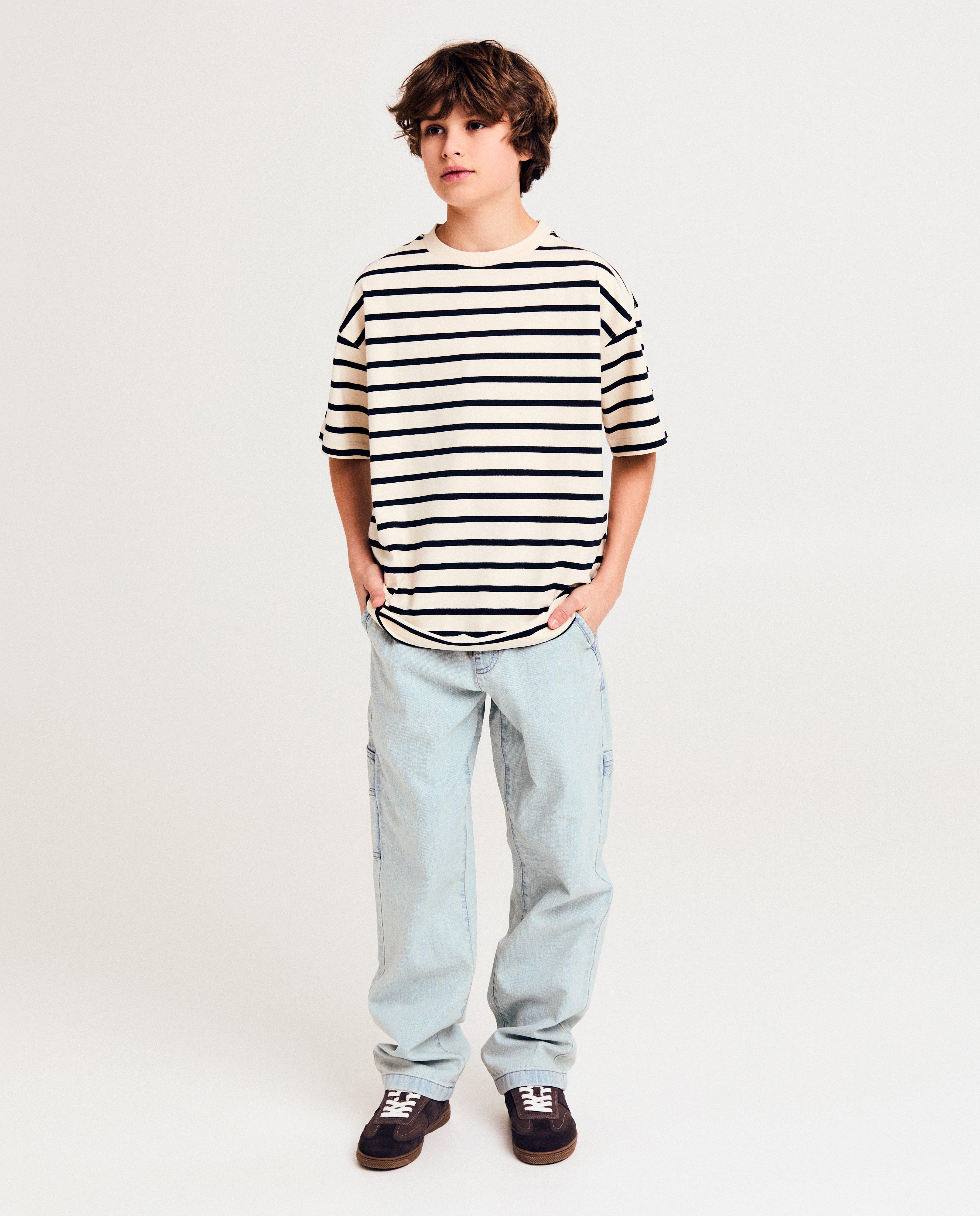 Tricou cu dungi Like Me, 116-164 bej