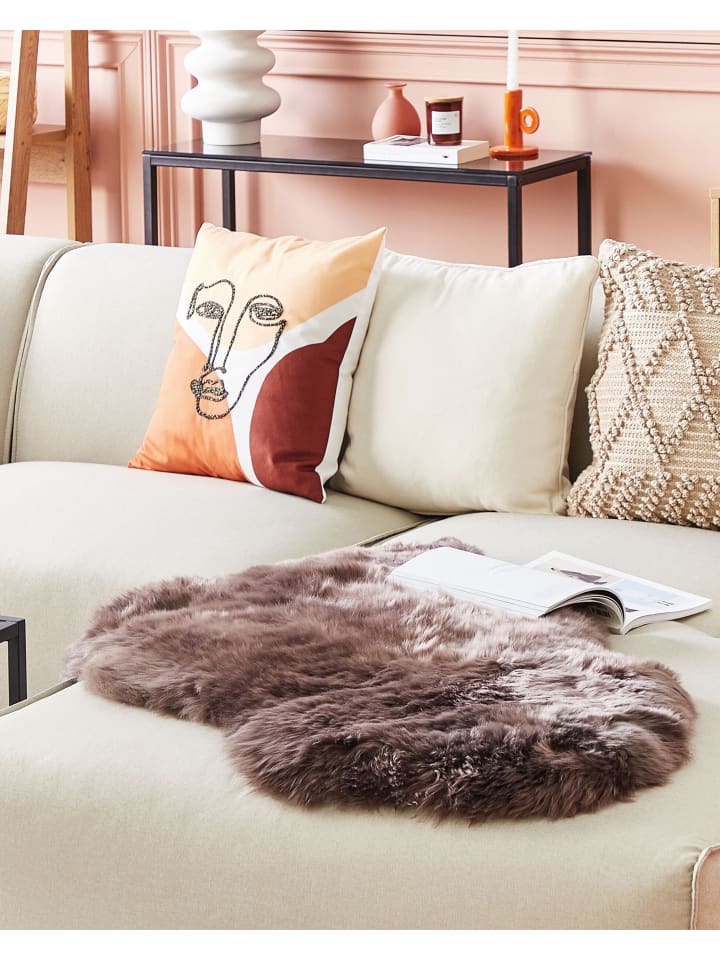 Beliani Schaffell MUNGO in Braun - (W) 63 x (H) 3 x (L) 95 cm günstig kaufen onesize
