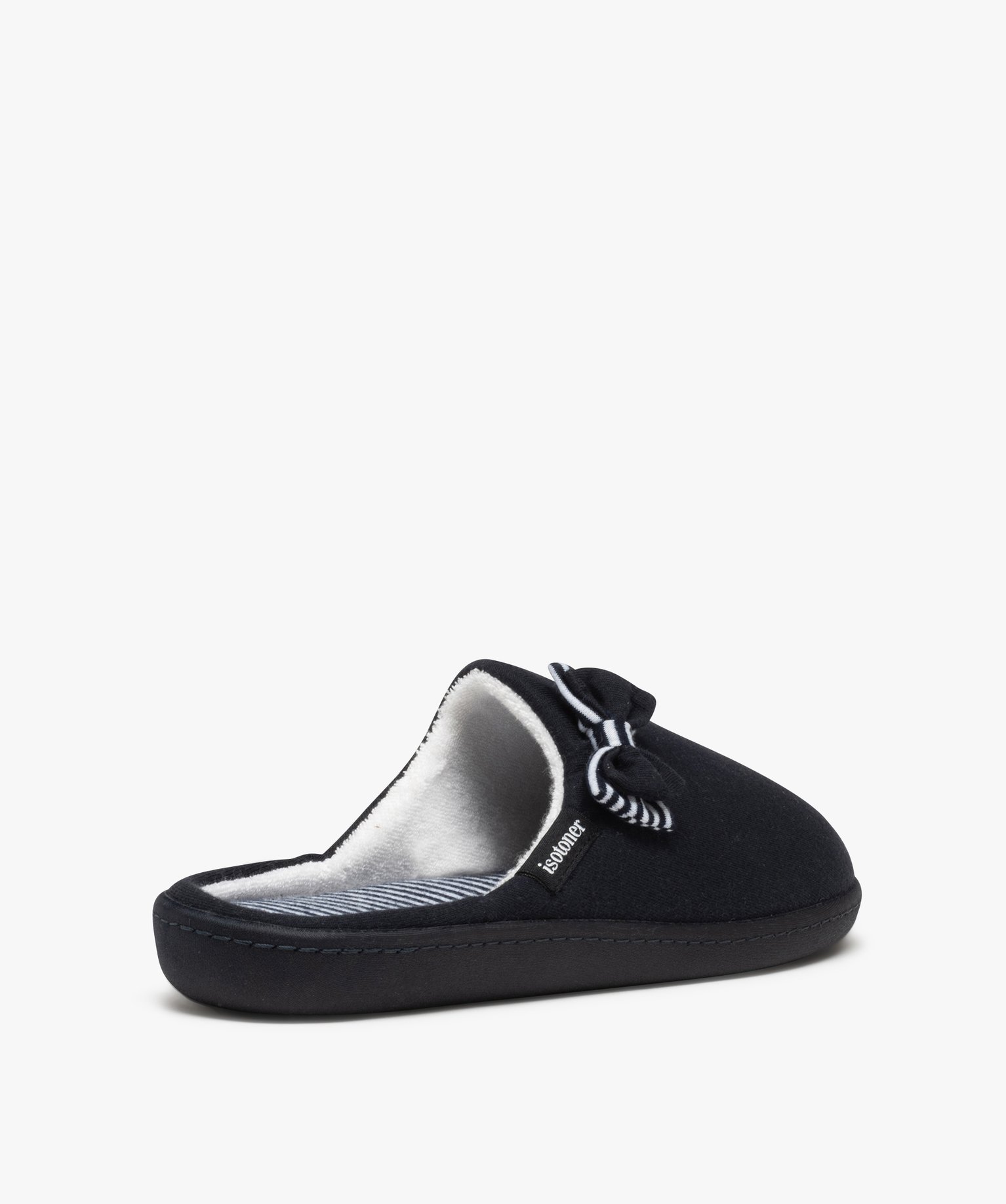 Chaussons femme mules rembourrées en jersey - Isotoner marine | GEMO