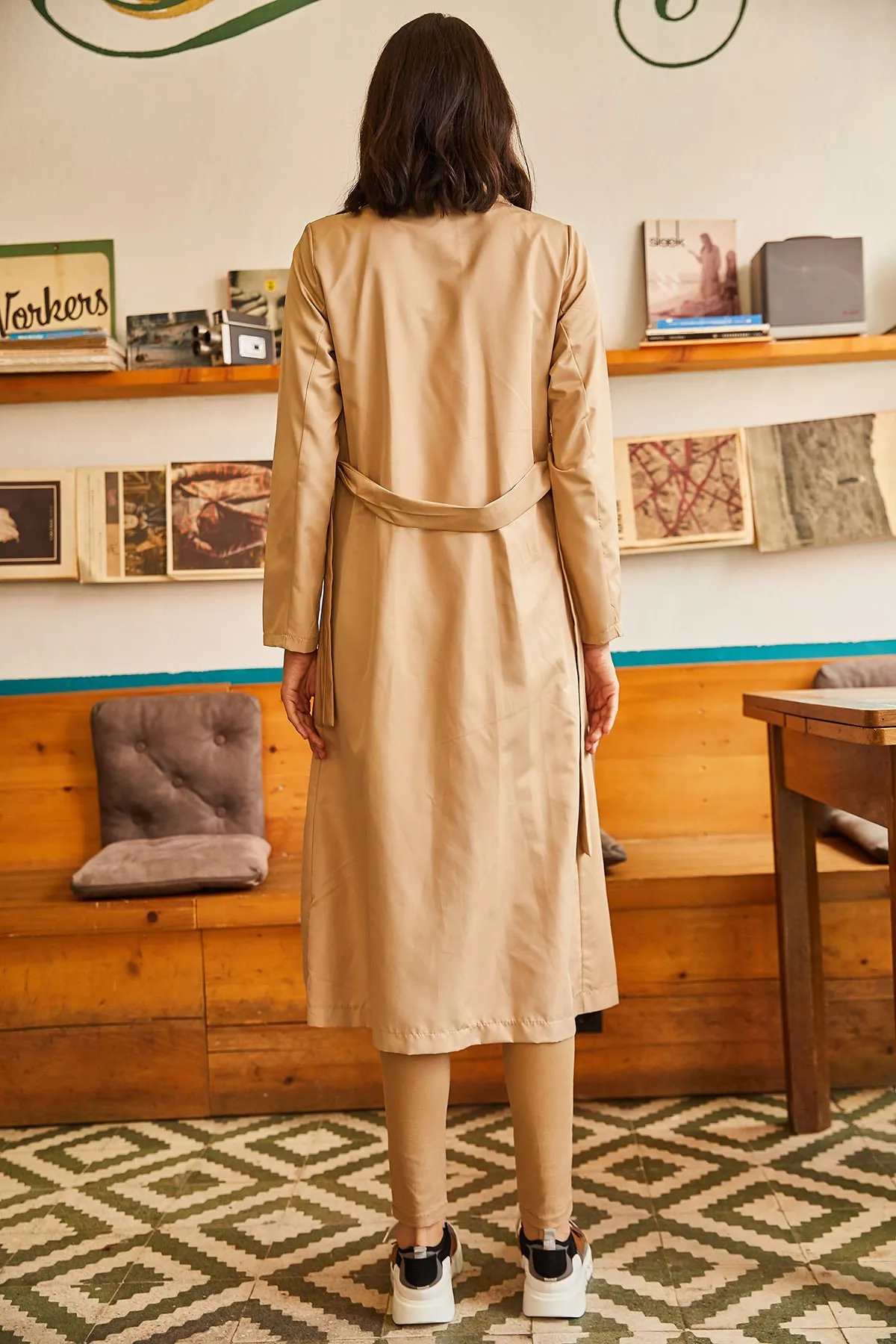 Olalook  Trenchcoat - Beige - Zweireihig