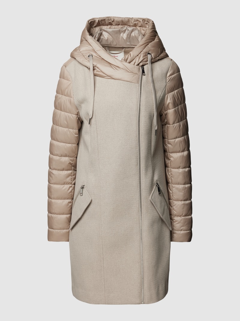 Steppjacke mit Two-Tone-Machart in beige