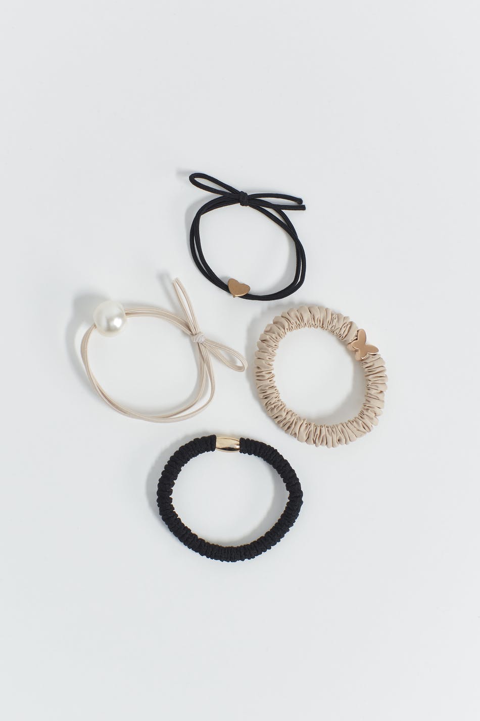 4-pack decorated hair ties
